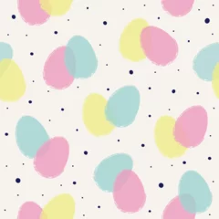 Poster Colourful seamless pattern with Easter eggs. Minimalist design. Vector illustration © Karolina Madej