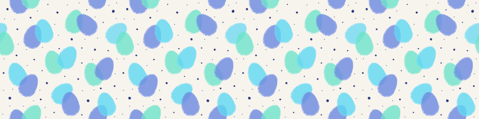 Modern Easter pattern with colourful eggs. Banner design. Panoramic header. Vector illustration