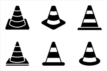 Foto auf Alu-Dibond Construction cone icon set, vector illustration design. Tools collection. on white background. © Ainul