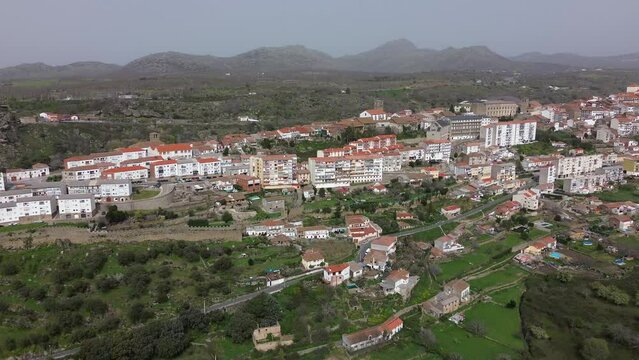 Aerial view of Bejar, Salamanca, Spain