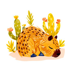 Capybara watercolor PNG