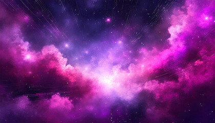 Obraz premium Abstract starlight and pink and purple clouds stardust, background, illustration.