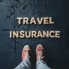 Capture Top view of travel insurance security concept, ensuring peace of mind For Social Media Post Size