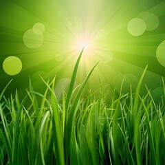 Obraz premium Grass growing represents green energy concept, promoting eco friendly travel For Social Media Post Size