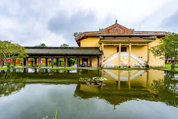 Naklejka premium Hue - Vietnam. December 08, 2015. Imperial Enclosure Top choice historic site in Hue, Vietnam.