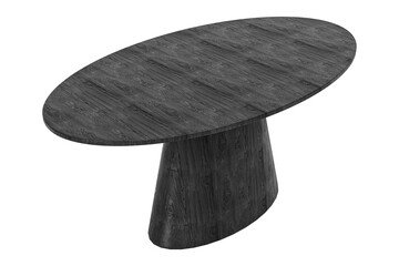 Modern black wooden scandinavian style
table isolated on white background. Furniture Collection.