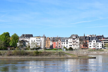 Koblenz Lützel, Mosel shore - obrazy, fototapety, plakaty