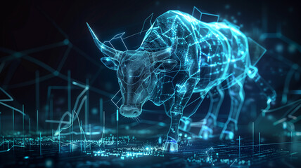 Bull market, trading, grafico, crypto , crypto bull - obrazy, fototapety, plakaty