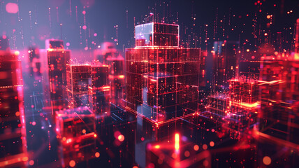 Fototapeta premium Sfondo astratto lineare luminoso colorato tecnologico