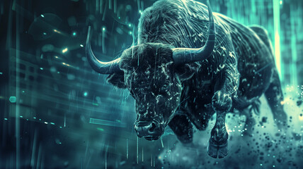 Bull market, trading, grafico, crypto , crypto bull
 - obrazy, fototapety, plakaty