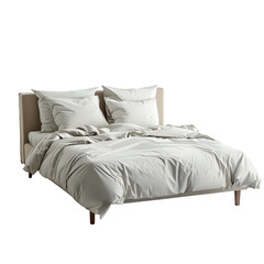 Fototapeta na wymiar bed with pillows isolated on white