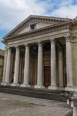 Naklejka premium St. Peter's Cathedral (Cathedrale St-Pierre, 1160 - 1252) is a partly Romanesque and partly Gothic church. Cathedral was rebuilded several times. GENEVA, SWITZERLAND.
