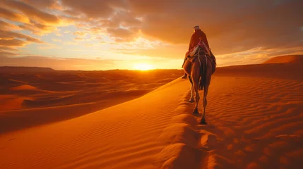 Poster sand desert with camel © ramona