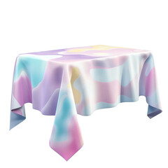 3D asset element of Tablecloths in bright patterns or solid colors. isolated on white background