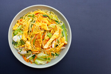 Chinese-styled fried noodle. Asian cuisine
