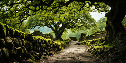 Ancient oak, with mossy branches, like an old friend who can be entrusted with all his secret