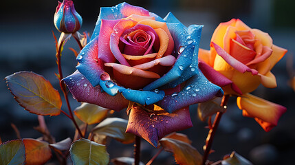 An amazing rose, with an incredible, deep gamut of color, like a sunset sky in color