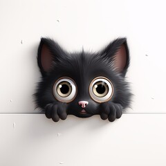 a cartoon cat with big eyes