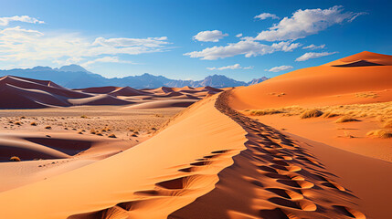 Fototapeta na wymiar A slow flow, filling sand dunes, like a river of