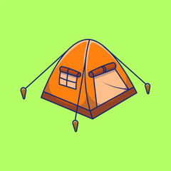 Camping Tent Cartoon Vector Icons Illustration. Flat Cartoon Concept. Suitable for any creative project.