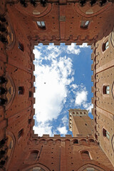 Naklejka premium Inside view of Torre del Mangia in Siena