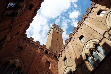 Fototapeta premium Inside view of Torre del Mangia in Siena