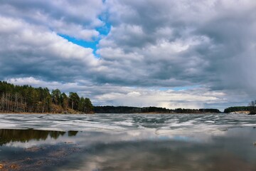 clouds over the lake