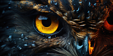 Penal, yellow eyes of an owl, whose gaze penetrates into the very depths of darknes