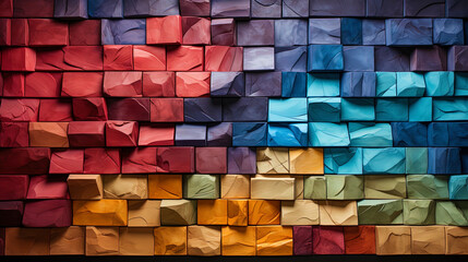 The fusion of multi colored bricks, like a symphony of sounds, creating harmony and balance o