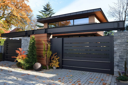 Wide automatic gate with remote control