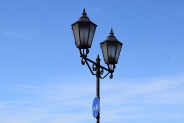 Fototapeta na wymiar two classic street lamp posts