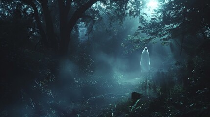 Fototapeta na wymiar ghost in the forest.