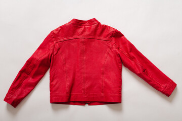 Red children's leather jacket