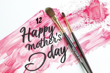 water color splash text sign "Happy Mother's day" 