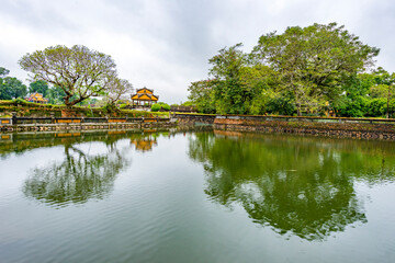 Obraz premium Hue - Vietnam. December 08, 2015. Imperial Enclosure Top choice historic site in Hue, Vietnam.