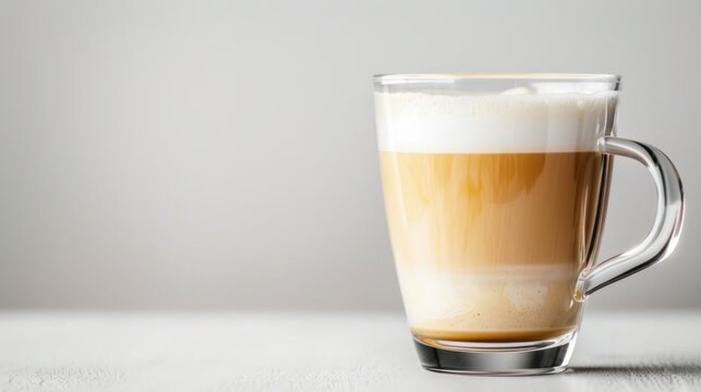 glass of coffee milk white background