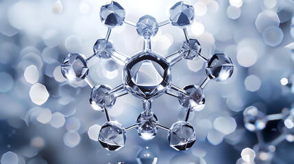 Illustrate the geometric arrangement of atoms in a salt molecule with a touch of surrealism