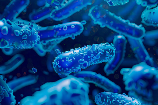 microscopic image of a bacteria with blue color