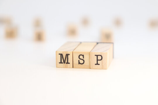 MSP (Managed Service Provider) acronym isolated on white background.