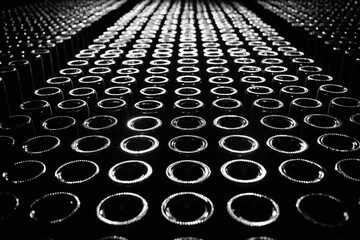 bodega, botellas, geometría, blanco y negro, vino, bebida