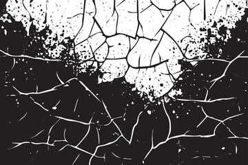 Abstract Monochrome Texture: Grunge Black & White Pattern of Dust, Chips, and Ink Spots on White Background