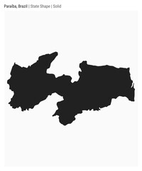 Paraiba, Brazil. Simple vector map. State shape. Solid style. Border of Paraiba. Vector illustration.