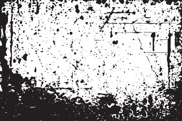 Abstract Monochrome Texture: Grunge Black & White Pattern of Dust, Chips, and Ink Spots on White Background