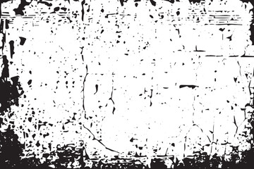 Monochrome Grunge: Abstract Vector Pattern of Cracks, Dust, and Chipping on Black Background
