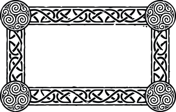 Small Rectangular Celtic Border Frame - Triskeles
