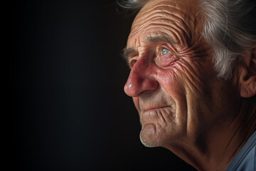 Depth of Time: Elderly Man Contemplating Life's Journey