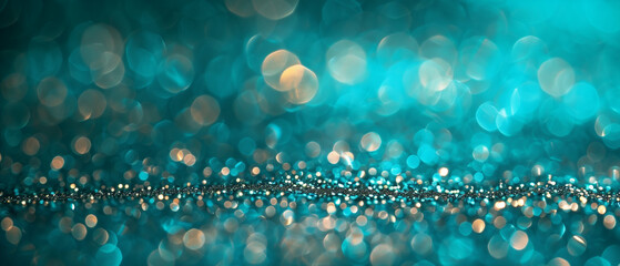 A turquoise abstract bokeh effect, creating a whimsical and magical ambiance