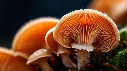 Mushrooms in the autumn forest after the rain