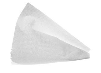 Crumpled and torn folded paper towel, disposable isolated on white, clipping path	