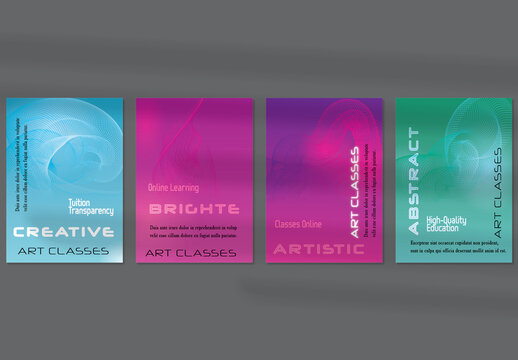 Flyer Layout with Curvy Lines on Bright Gradient Glow